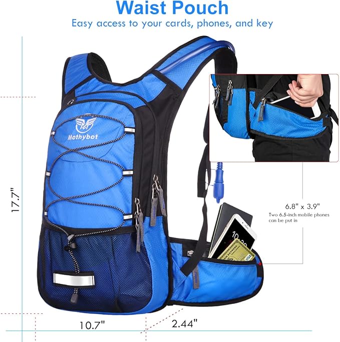 Hydration Pack, Insulated Hydration Backpack with 2L BPA Free Water Bladder and Storage, Hiking Backpack for Men, Women, Kids for Running, Cycling, Camping - Keep Liquid Cool up to 5 Hours