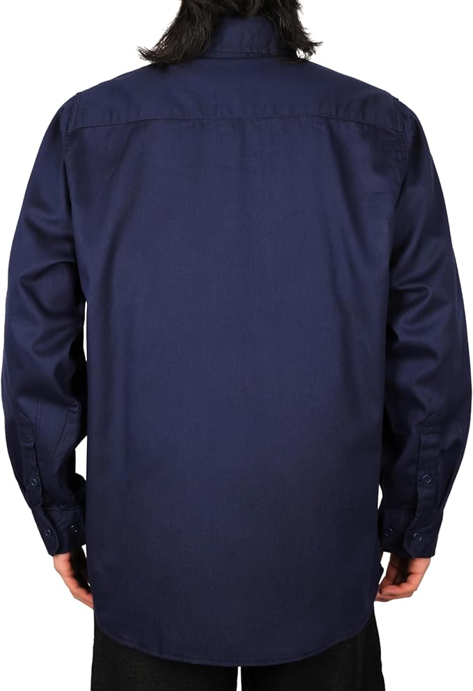 VATRENUS FR Shirts for Men 6.5oz Button Down Flame Resistant 100% Cotton Men's Pre-Washed Fire Retardant Work Shirt