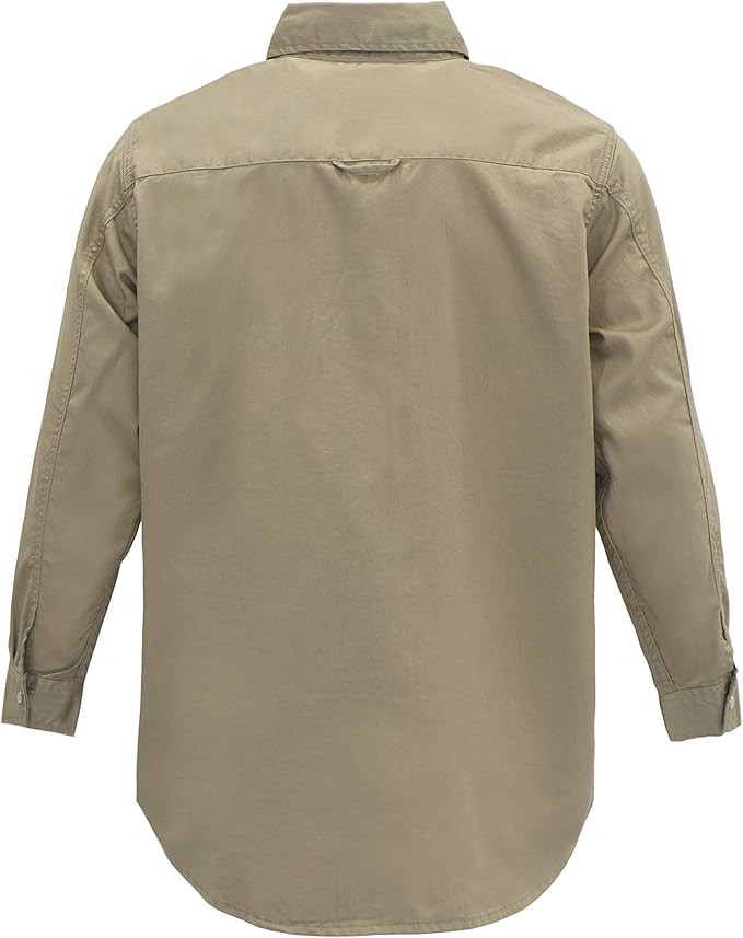 KONRECO FR Shirts for Men Fire Resistant Button Down Work Shirt 100% Cotton 6.5oz Lightweight Welding Shirts