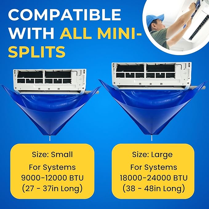 Oiktylr Mini Split Cleaning Kit Bag with 50ft Hose Set, Air Conditioner Cleaning Kit for Minisplit Coil, AC Cleaning Kit Fits Systems (Large / 50FT Hose)