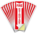 OLANZU Pack of 50 Fire Extinguisher Stickers 4"x 12"- 5 Mil Vinyl - Fire Extinguisher Sign for business with Arrow- Durable Self Adhesive, Weatherproof and UV Protected-Ideal for Office, Home and Outdoor places