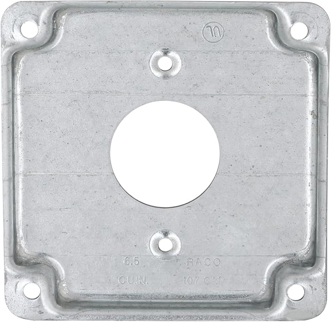 Hubbell-Raco 801C 1 Receptacle 1.406-Inch Diameter 4-Inch Square Exposed Work Cover
