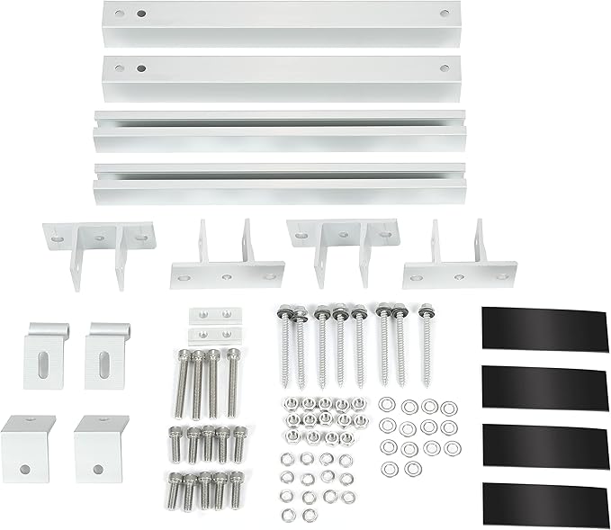 KUAFU Adjustable Solar Panel Tilt Mount Brackets Support up to 300W Solar Panel for Boats, RV, Roof on-Grid/Off-Grid Systems and Any Flat Surface Telescopic Bracket Solar Panel Pole Mount