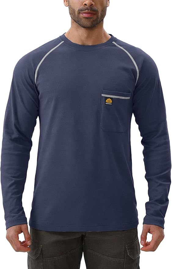 WORKWEYA FR Shirts Flame Resistant Shirt 6.5oz Men's NFPA 2112/CAT2 Long Sleeve Shirt