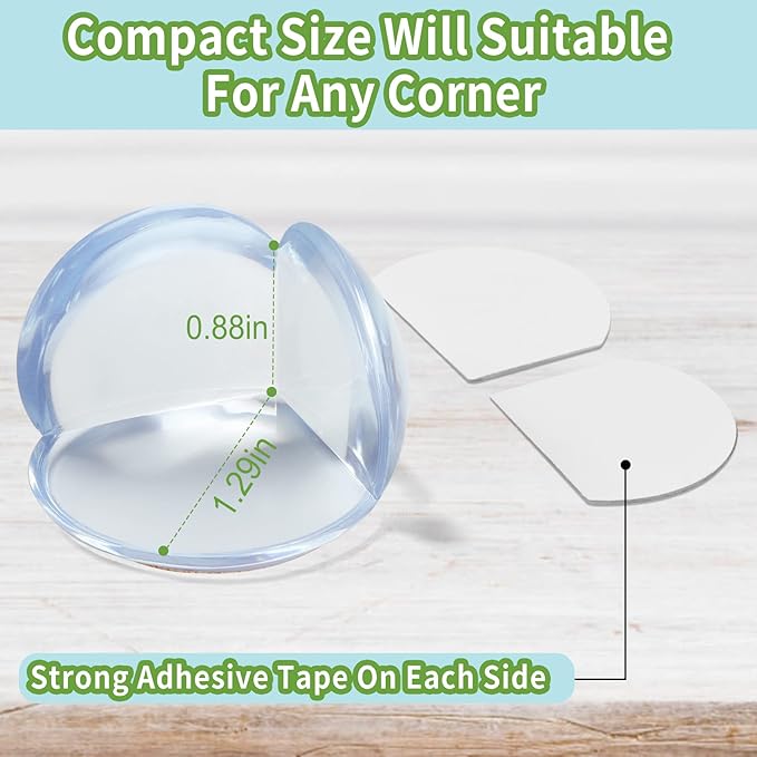 Corner Protector for Baby: Baby Proofing Safety Corner Clear Furniture Tablet Corner Protection| Protectors Guards, Baby Proof Bumper & Cushion to Cover Sharp Furniture & Table Edges (24 Count Round)