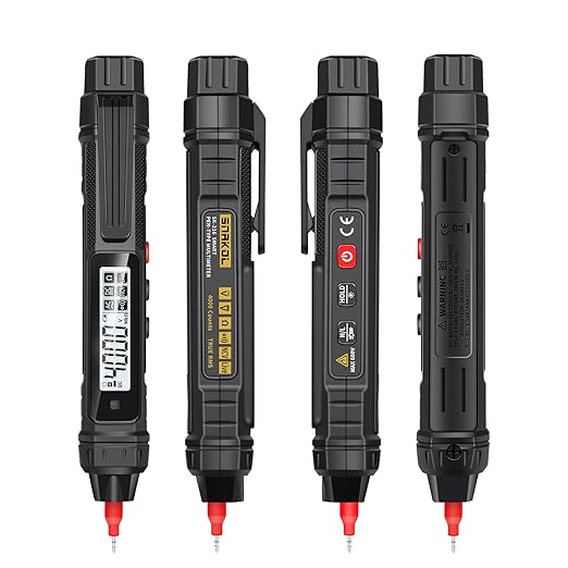 Pen Type Digital Multimeter Voltage Tester NCV Non-Contact Meter 600V Voltmeter, with LCD Backlit Display, Measure AC DC Voltage Resistance Diode Continuity for Electrician Tools