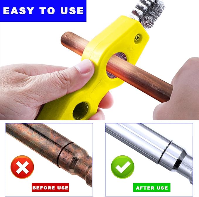 Battery Terminal Cleaning Brush, 4 in 1 Anti-Corrosion Car Battery Cleaner, Vehicle Battery Terminals Machine Parts Cleaning Tool for Auto Marine, Universal Car Accessories (Yellow)