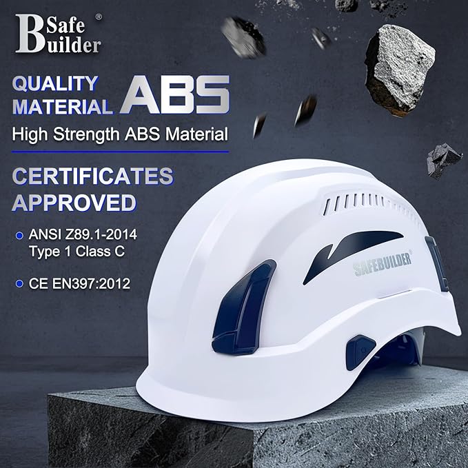 Safety Helmet Hard Hats Construction Head Protection 6-Point Suspension Lightweight Work Outdoor,Industrial ANSI Approved
