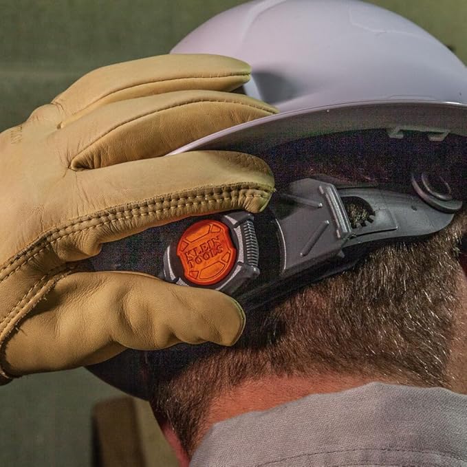 Klein Tools Hard Hat, Non-Vented Full Brim Style, Padded, Self-Wicking Odor-Resistant Sweatband, Tested up to 20kV