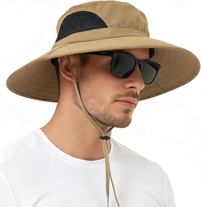 EINSKEY Wide Brim Sun Hat, UPF 50+ UV Protection Waterproof Packable Bucket Hat for Men & Women, Fishing Hiking Beach Garden