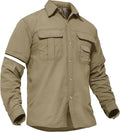 TACVASEN Men's Convertible Long Sleeve Fishing Shirts Lightweight Quick Dry Button Up Tactical Sun Shirts for Safari Hiking