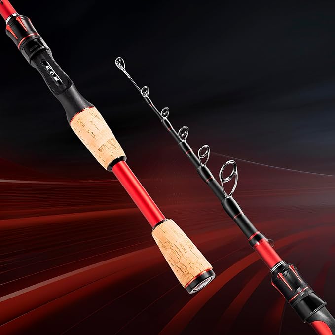 EOW XPEDITE LITE Portable Telescopic Fishing Rods & Combo, Spinning & Casting Fishing Poles, 24T Carbon Rod Blanks, Solid Carbon Tip, Split Cork Grips, Travel Rod, Combos with 5+1BB Spinning Reel