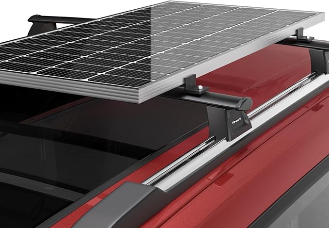 BougeRV Solar Panel T-Slot Mounting Kit Fits for Auto Cross Bars with T-Track to Secure Most 100 to 200 Watt, Heavy Duty Solar Panel Roof Rack Mounting Brackets DIY Off-Grid Solar Systems