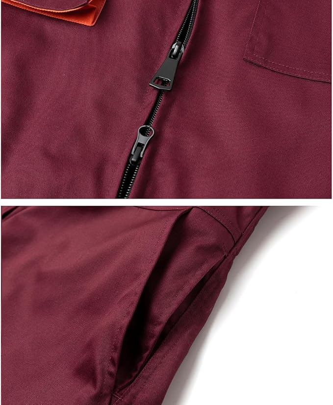 Men's Coveralls Mechanic Work Jumpsuit Multi Pockets Overalls Long Sleeve Workwear Coverall