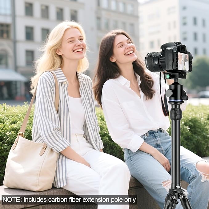 Koolehaoda Tripod Extension Pole, 2-Section Aluminum Center Column Extender Rod Telescopic Stick Monopod with Arca Port for Tripod/Ball Head/Gimbal/Camera, Max Load 33lb