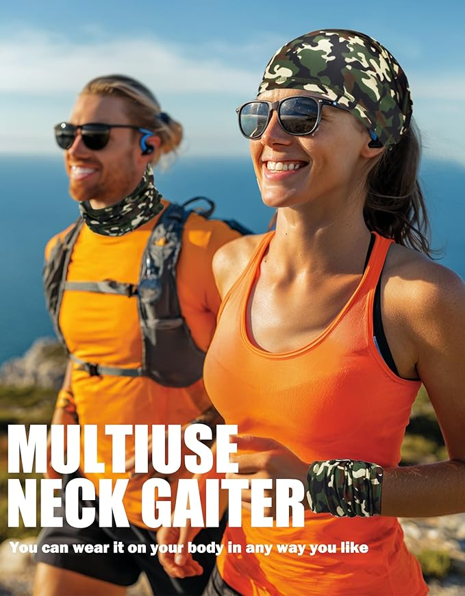 JHYWELL Cooling Neck Gaiter Face Mask, UV Protection Masks Gator, Windproof Bandana for Skiing, Fishing, Hiking, Cycling