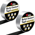 2 Pack Butyl Sealant Tape 1 1/2" X 60' - Double Sided - Black Vapor Barrier Butyl Tape for Wall of Crawl Space, Rv Windows, Deck Boat, Crawlspace (Waterproof, Weatherproof)
