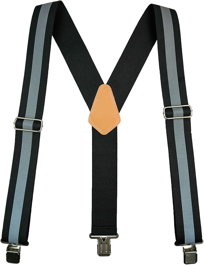 MELOTOUGH Reflective Safety Suspenders|Work Suspenders with Hi Viz Reflective Strip Hold Up Tool Belt Suspenders