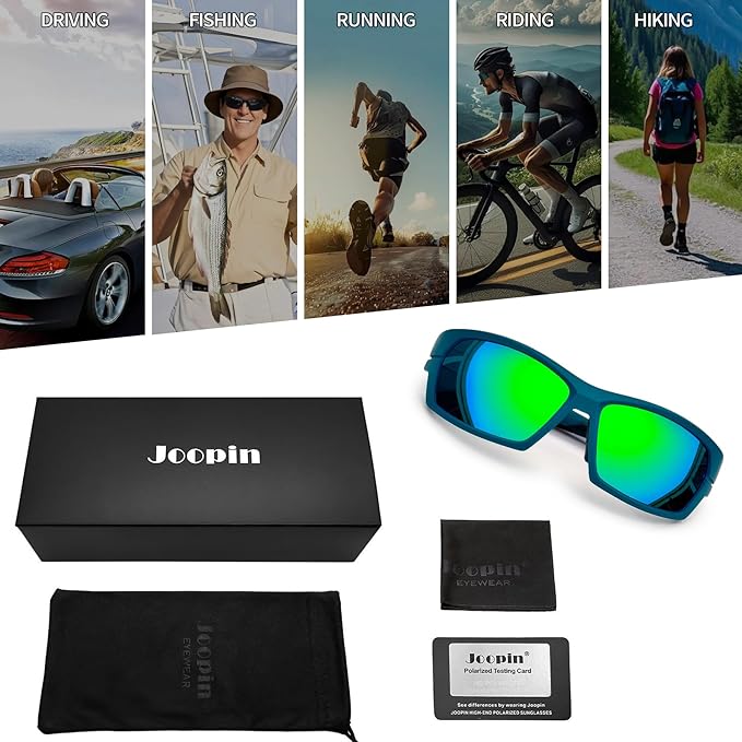 Joopin Sports Sunglasses Polarized UV400 Protection Wrap Around Sun Glasses Shades for Men Women