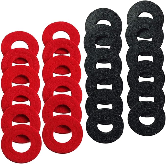 Ampper 24 Pieces Battery Terminal Anti Corrosion Washers, Battery Terminal Post Fiber Washers Protector (12 Red & 12 Black)