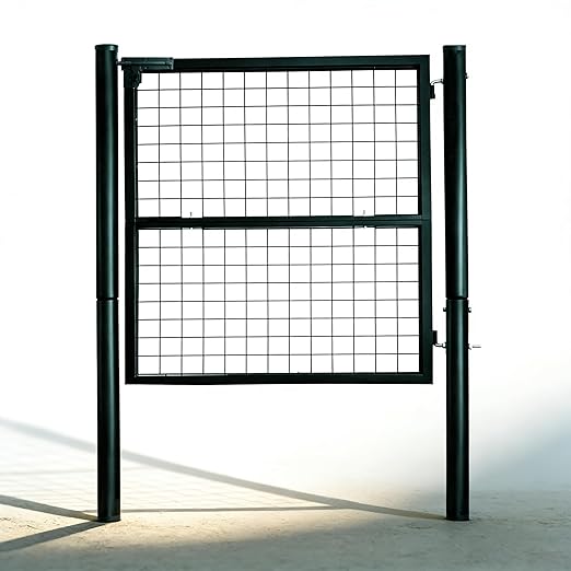 Wire Mesh Fence Gate, 59.06in (W) x 42.13in (H), Heavy-Duty Rustproof Outdoor Gate with Stable Insertion Posts, Ideal for Garden, Yard, Patio, Pet Containment - Easy Installation（Green）