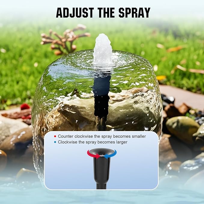ECO-WORTHY Solar Water Fountain Pump Kit 216 GPH Flow 13W Adjustable Dry-Run Protection Solar Pond Pump Monocrystalline Solar Panel Powered Water Pump for Ponds, Garden, Waterfall, Pool, Birdbath