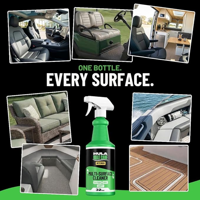 Hula Multi-Surface Cleaner — EVA Foam, Vinyl and Carpet, 32 oz — Boat Deck, Sea Deck and Marine Interior Cleaner, Biodegradable, Made in USA