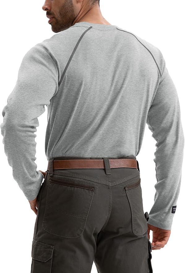WORKWEYA FR Shirts Flame Resistant Shirt 6.5oz Men's NFPA 2112/CAT2 Long Sleeve Shirt