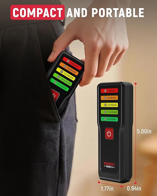 KAIWEETS Magnetic Field EMF Meter, Ghost Hunting Detector, Handheld Electromagnetic Paranormal Investigation Equipment with 5 Level LED Lights, EMF Reader for Home, Office, Outdoor Inspection