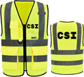 Reflective Security Safety Vests Heavy Duty with 7 Pockets and Front Zipper