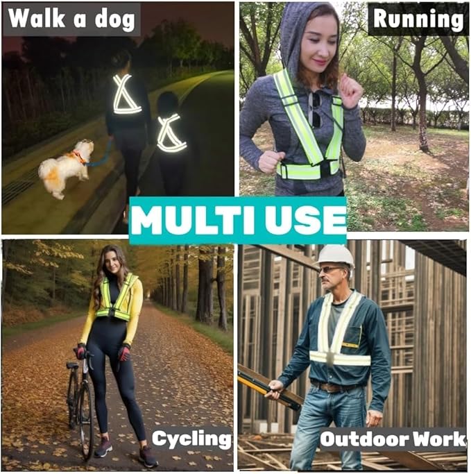 High Visibility Safety Vest | Reflective Running Gear for Walking,Cycling,Construction,Motorcycle|Men,Women(7PACK-XXL)