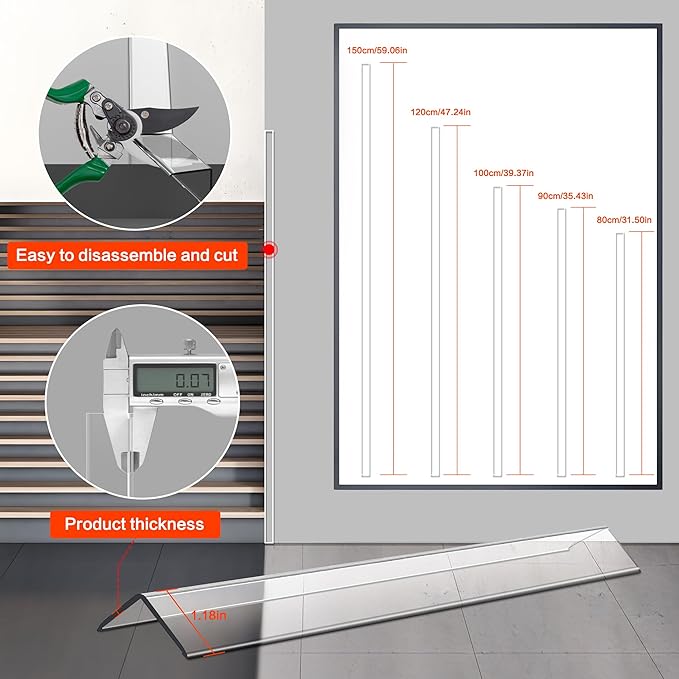 Clear Self-Adhesive Wall Corner Protectors-2 PCS of Corner Guards & Edge Protector for Baby, Furniture, Door, Tables, Cover Sharp Furniture, Easy to Install (3cmx120cm/1.18inx47.2in)