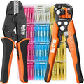 Crimping Tool For Heat Shrink Connectors, 220PCS AWG 26-10 Waterproof Automotive Marine Grade Heat Shrink Butt Connectors and Wire Stripper