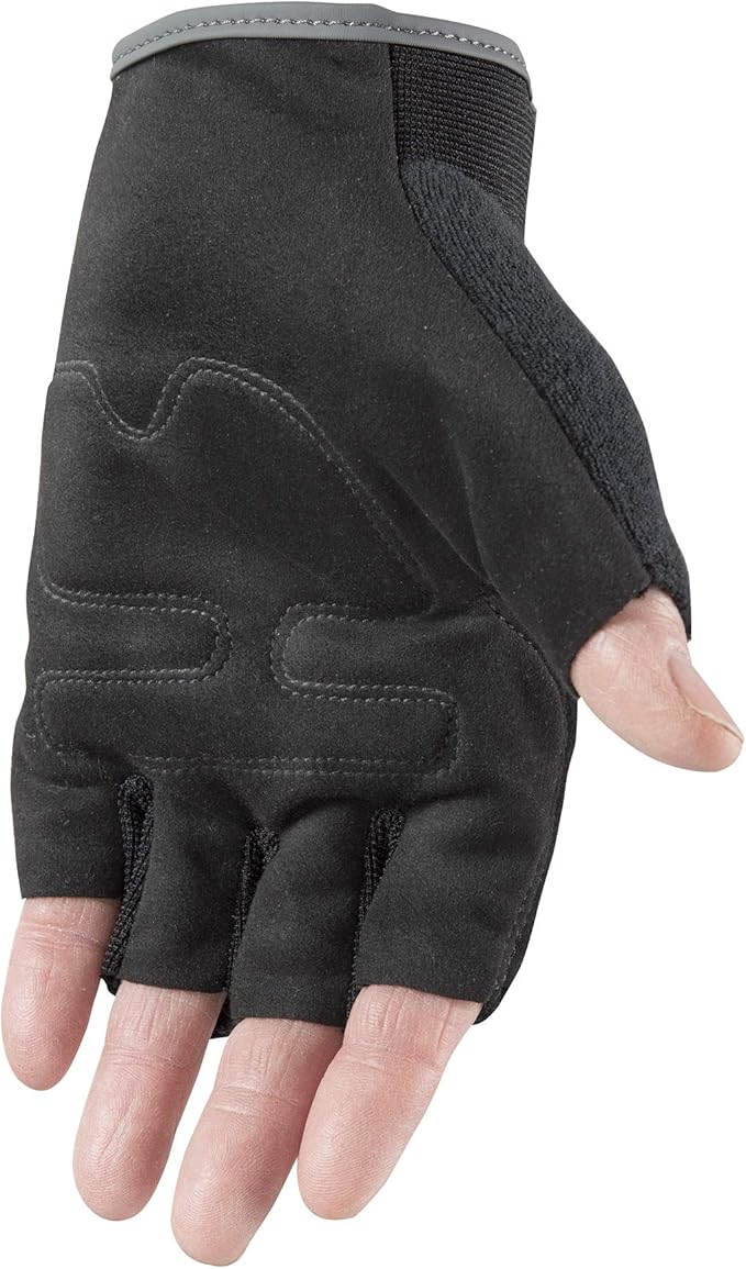 Wells Lamont Men's Fingerless Synthetic Leather Palm Work Gloves, Extra Large (847XL)