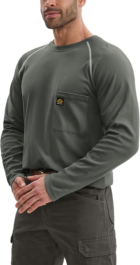 WORKWEYA FR Shirts Flame Resistant Shirt 6.5oz Men's NFPA 2112/CAT2 Long Sleeve Shirt