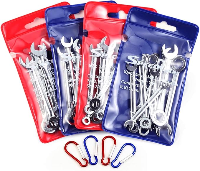 SPEEDWOX Mini Handle Wrench Set, Open/Box, High Carbon Steel, 2-Piece