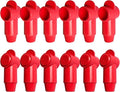 Ampper 12 Pcs Silicone 3/8" Stud Terminal Covers, Flexible Post Terminal Cover Protector Boot for Battery Power Junction Block Post, Fits 1-3/0 Gauge Wire (Red)