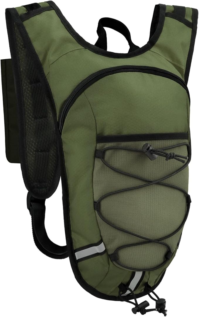 Lightweight Hydration Backpack 2L Water Bladder Pack for Running, Cycling, Hiking – Anti-Theft Water Backpack with Phone Holder, Trekking Pole Holder & Reflective Strips for Men & Women