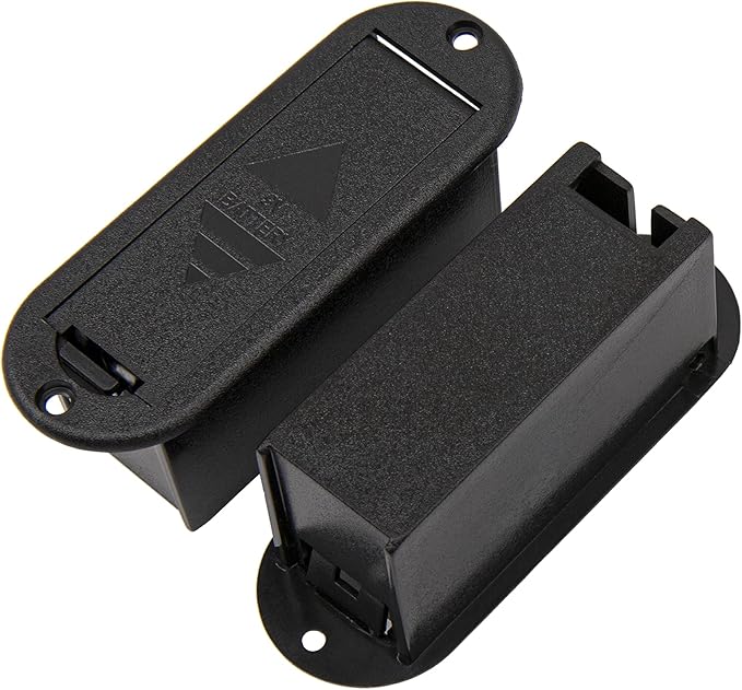 4Pcs Yootones Guitar Pickup Battery Box 9V Battery Cover Holder Case Compatible with Active Guitar Bass Pickup(Black)
