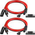 2PCS 10AWG Solar Panel to SAE Adapter Cable 3FT SAE Plug Cable PV Solar Extension Wire with SAE Polarity Reverse Adapter for Car RV Caravan Solar Panel Battery Charger
