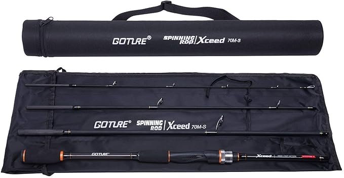 Goture Travel Fishing Rods, 4 Piece Fishing Pole with Case/Bag, Casting/Spinning Rod,Ultralight Fishing Baitcasting Rod 7ft for Saltwater Trout, Bass, Walleye, Pike