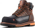 SUREWAY Men's 6" Waterproof Soft/Composite Toe Work Boots - Crazy Horse Leather Safety Shoes,GoodyearWelt Slip Resistant EH Rated Heavy Duty Construction Boots for Industrial, Roofing, Landscaping