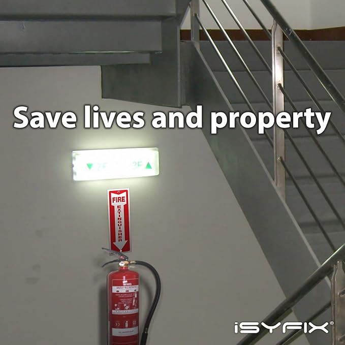 iSYFIX Fire Extinguisher Signs – 3 Pack 4x12 Inch – 40 mil Thick Polystyrene Plastic, Laminated for Ultimate UV, Weather, Scratch, Water & Fade Resistance, Indoor & Outdoor