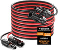 2x30 Feet Solar Panel Extension Cable, 12AWG Solar Cable, Solar Panel Cable with Female and Male Waterproof Connectors for RV, Photovoltaic Systems (30FT Red + 30FT Black)