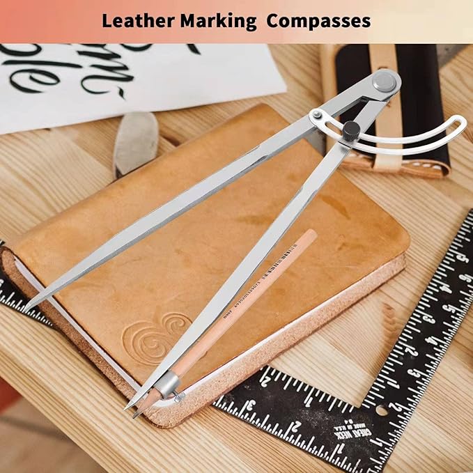Compass for Geometry, Compass for Woodworking, 16 inch Precision Woodworking Compass with Wing Divider and Pencil Holder, Large Compass for Geometry, Woodworking Compass, Drafting, Drawing Compass
