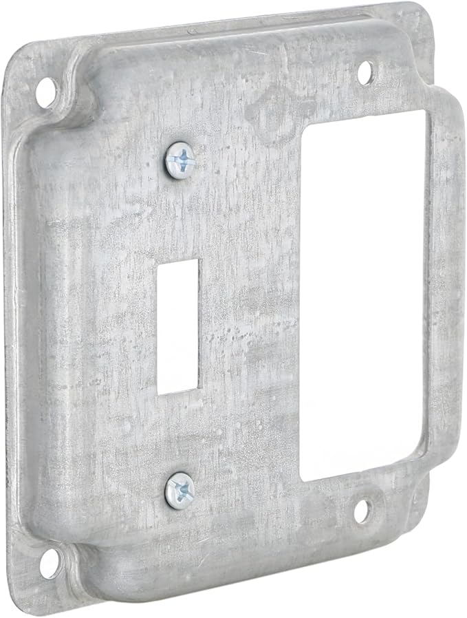 Hubbell-Raco 814C 1 Toggle and 1 GFCI 4-Inch Square Exposed Work Cover