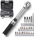 GOYOJO 32-Piece 1/4" Torque Wrench Set 1.5–17.7 ft-lbs/2–24 N.m, Chrome Vanadium Steel, Includes 1/4" & 3/8" Sockets, 4-Inch Extension - Versatile for Automotive, Cycling & DIY