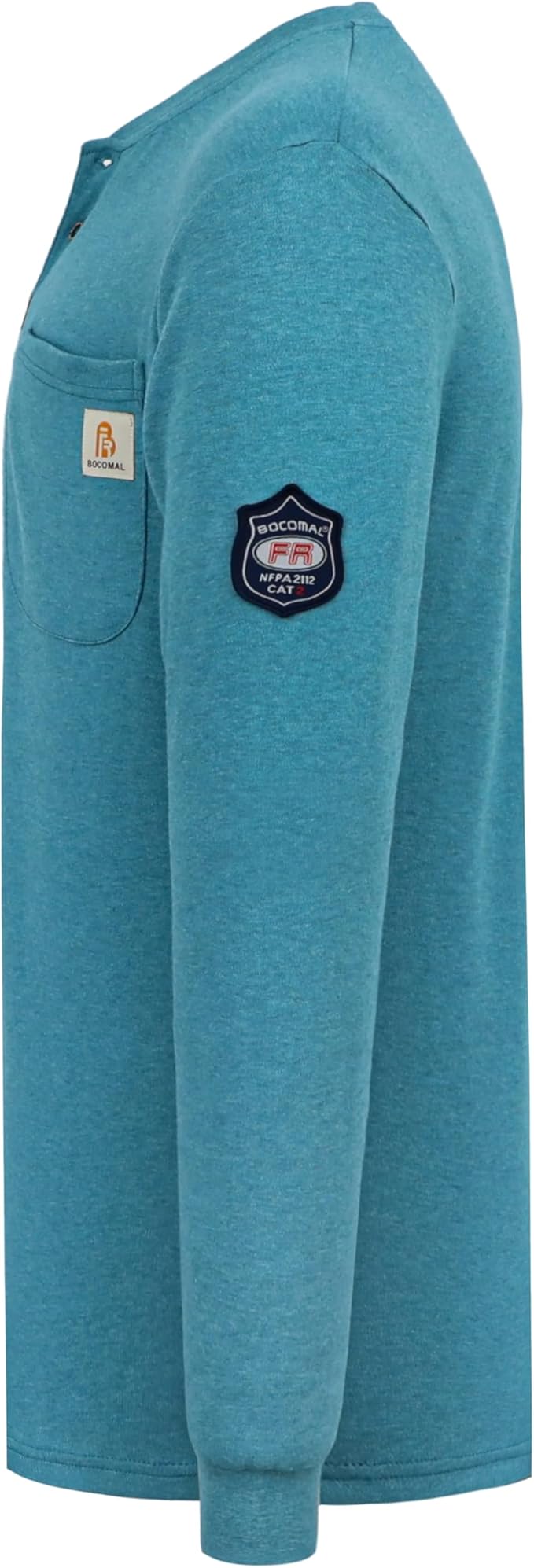 BOCOMAL FR Shirts Henley 7oz Midweight Fire Resistant Clothing NFPA2112 CAT2 Men's Flame Retardant Work Shirt