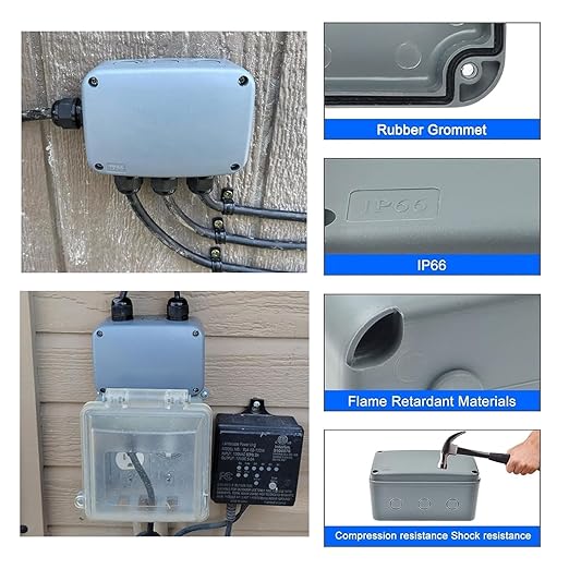 Nineleaf Waterproof Electrical Box,6PK Outdoor Junction Boxes, IP66 External Electrical Project Enclosure Box Grey,7 1/8" x 4 1/2 "x 4" inch(181x111x100 mm), for Outdoor Use
