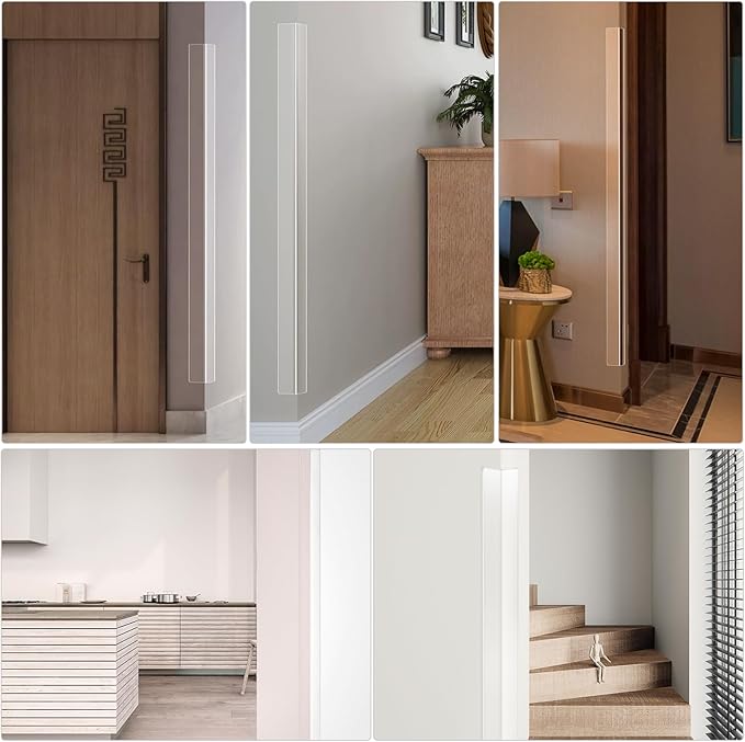 Wall Corner Protector - 2PCS, 16"x1.18" - Self Adhesive Clear Corner Protectors for Walls, Cabinet Doors, Edge Protector Trim; Easy to Install Corner Guards for Walls (40.6cm x 3cm)